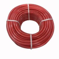 PVC Druckluft-Gewebeschlauch f&uuml;r Lebensmittel farbig 25 Meter Rolle Rot 6 mm