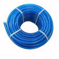 PVC Druckluft-Gewebeschlauch f&uuml;r Lebensmittel farbig 25 Meter Rolle Blau 6mm