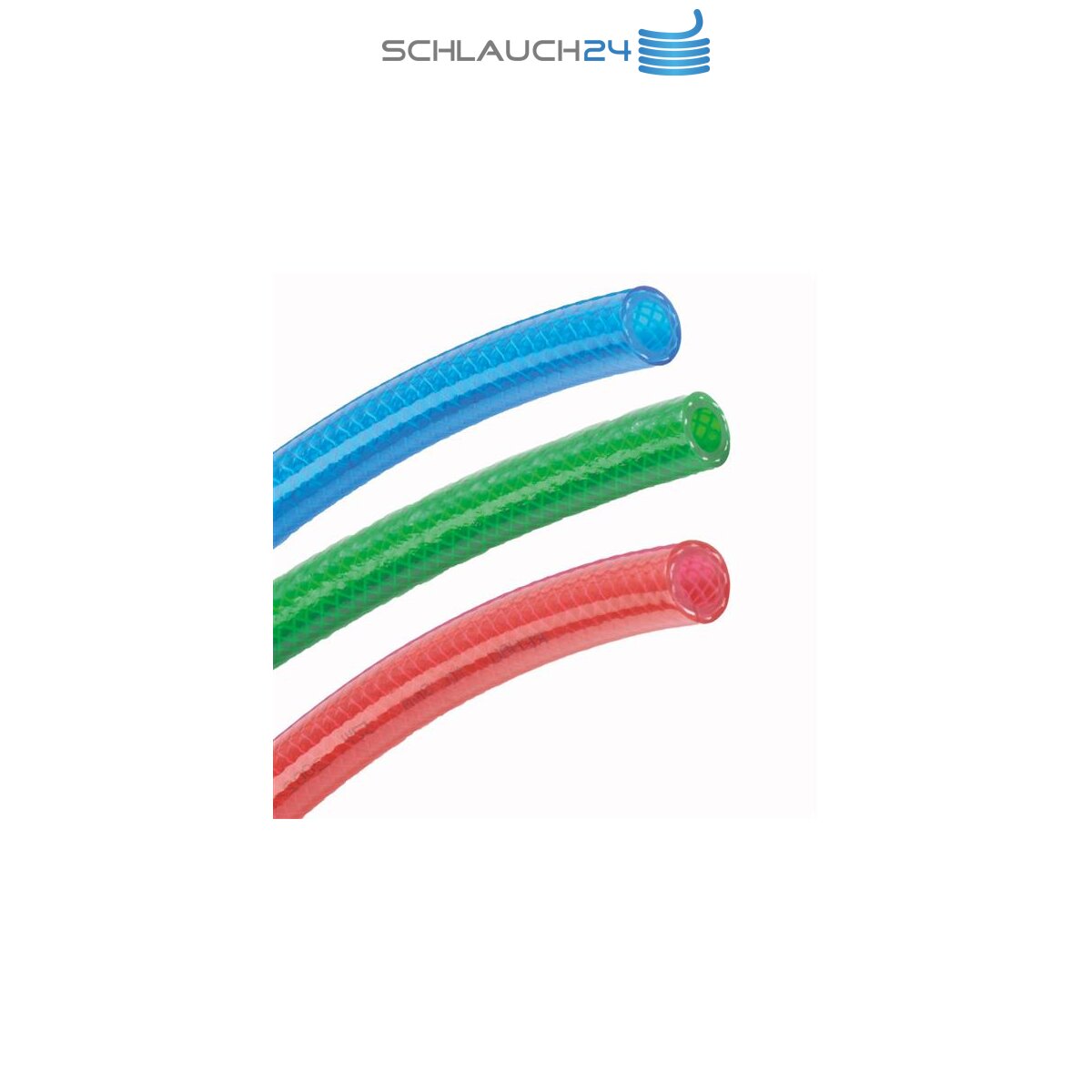 Größen+Längen METERWARE PVC-Druckluftschlauch mit Gewebeeinlage flexibel versch 