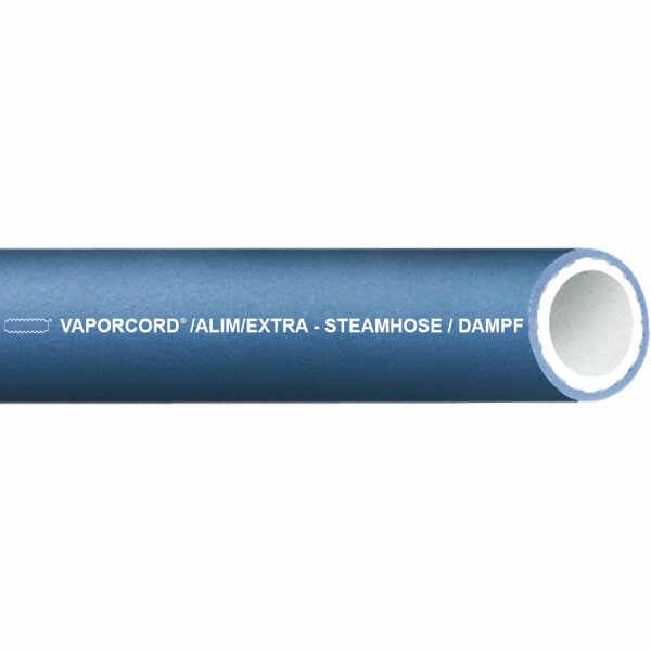 Vaporcord ALIM/EXTRA Lebensmittelschlauch Reinigungsschlauch Dampfschlauch blau/weiß (Meterware) 38mm (1 1/2")
