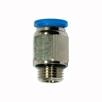 Gerade Steckverschraubung Blaue Serie Au&szlig;engewinde zylindrisch mit O-Ring (NBR) und Au&szlig;ensechskant G 1/4 10 mm