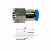 Gerade Steckverschraubung Blaue Serie Innengewinde zylindrisch mit Au&szlig;ensechskant G 1/4 10 mm