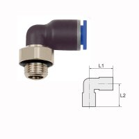 L-Steckverschraubung Winkel 90&deg; drehbar mit Au&szlig;engewinde zylindrisch mit O-Ring (NBR) G 1/8 4 mm