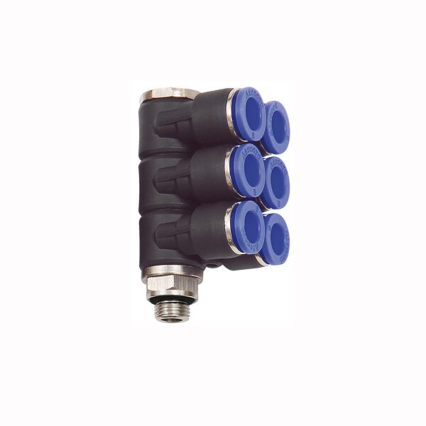 6mm 125.014 zylindrisch Blaue Serie G1/4 AG RIEGLER Winkelsteckverschraubung 
