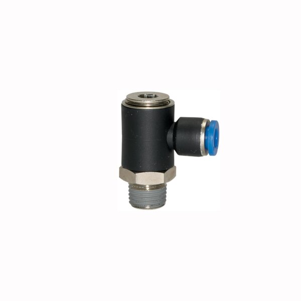 L-Steckverschraubung mit Innensechskant drehbar Außengewinde konisch mit Gewindebeschichtung R 1/8 8 mm