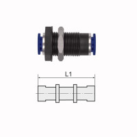 Gerade Schott-Steckverbindung aus Kunststoff Blaue Serie M14 x 1,25
