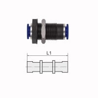 Gerade Schott-Steckverbindung aus Kunststoff Blaue Serie M16 x 1,5