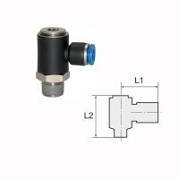 L-Steckverschraubung mit Innensechskant drehbar Au&szlig;engewinde konisch mit Gewindebeschichtung R 1/4 8 mm