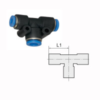 T-Steckverbindung Reduzierung T-St&uuml;ck Blaue Serie 2x6 mm / 1x4 mm