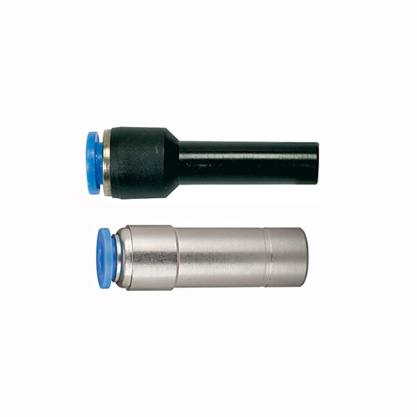 Gerade Steckverbindung mit Stecknippel reduzierend Blaue Serie Stecknippel 12 mm / Schlauch 8 mm
