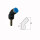 Steckverbinder mit Stecknippel Winkel 45° reduzierend Blaue Serie Stecknippel 6mm / Schlauch 4mm