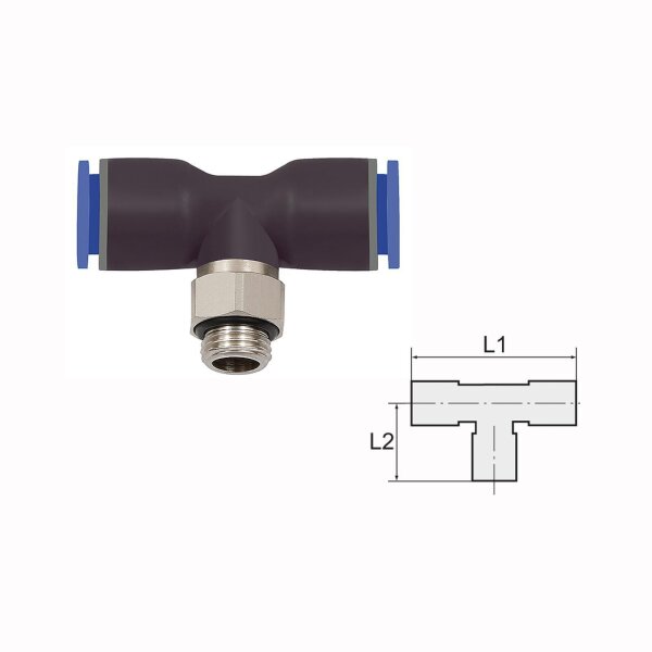 L-Steckverbindung mit Stecknippel Blaue Serie