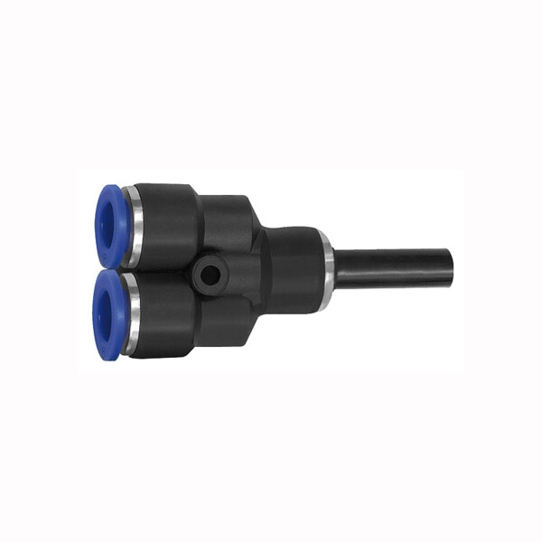 Y-Steckverbindung mit Stecknippel reduzierend Y-Stück Blaue Serie 6 mm / 4 mm