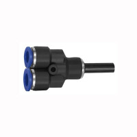 Y-Steckverbindung mit Stecknippel reduzierend Y-St&uuml;ck Blaue Serie 6 mm / 4 mm