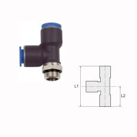 T-Steckverschraubung Steckanschl&uuml;sse in L-Form drehbar Au&szlig;engewinde zylindrisch mit O-Ring (NBR) G 1/2 14 mm