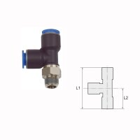 T-Steckverschraubung Steckanschl&uuml;sse in L-Form drehbar Au&szlig;engewinde konisch mit Gewindebeschichtung R 1/8 6 mm