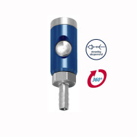 Druckluft Sicherheitskupplung mit Druckknopf drehbar NW 7,4   Schlauchanschlu&szlig; 6mm