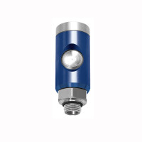 Druckluft Sicherheitskupplung mit Druckknopf drehbar NW 7,4   Schlauchanschlu&szlig; 9mm