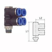 L-Mehrfachverteiler mit Außensechskant 4 Fach...