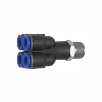 Mehrfachverteiler mit Au&szlig;engewinde 4 Fach drehbar Au&szlig;engewinde konisch mit Gewindebeschichtung R 1/8 4 mm
