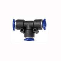 T-Steckverbindung Reduzierung zwei seitliche Abg&auml;nge T-St&uuml;ck 2x4 mm / 1x6 mm