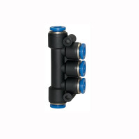 T-Mehrfachverteiler mit Steckanschluss Blaue Serie  5x8 mm