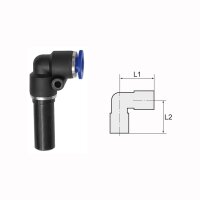 L-Steckverbindung mit Stecknippel Blaue Serie 6 mm / 6 mm