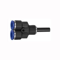 Y-Steckverbindung mit Stecknippel reduzierend Y-St&uuml;ck Blaue Serie 12 mm / 8 mm