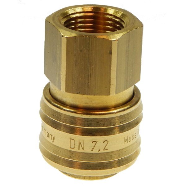 Druckluftkupplung Schlauchstecker Ventilsteckdose Gewindestecker Schlauchtülle Messing NW 7,2 Kupplungsdose Innengewinde 1/2"