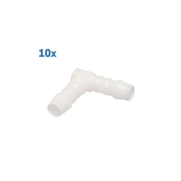 Winkel L-Stück Schlauchverbinder aus Kunststoff - POM - Pack (10 Stück)