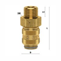 Schnellverschlusskupplung ESM NW 5 Messing mit AG