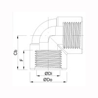 PVC-U Winkel 90° mit Innengewinde x Innengewinde