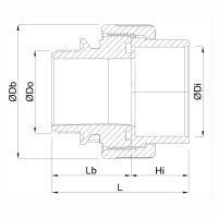 PVC-U Verschraubung O-Ring mit Klebemuffe x...