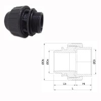 PVC-U Verschraubung O-Ring mit Klebemuffe x Au&szlig;engewinde