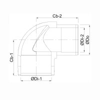 PVC-U Winkel 90&deg; mit 2fach Klebemuffen reduzierend