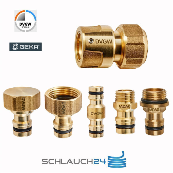 Original GEKA® plus Stecksystem Schlauchkupplungen Messing für Trinkwasser Gerätestecker 1/2"