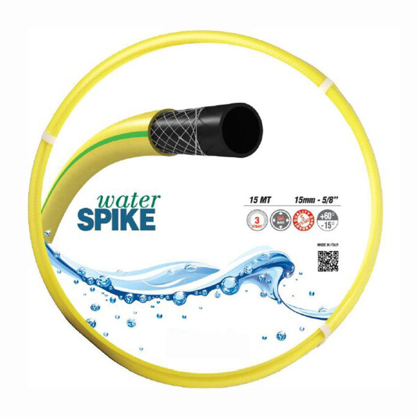 Wasserschlauch Water Spike gelb 3 lagig 1/2 Zoll (Ø 12,5mm) 25m