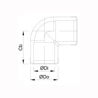 PVC-U Winkel 90&deg; mit 2fach Klebemuffen 50 mm