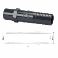 PVC-U Schlaucht&uuml;lle mit Klebestutzen 40 mm