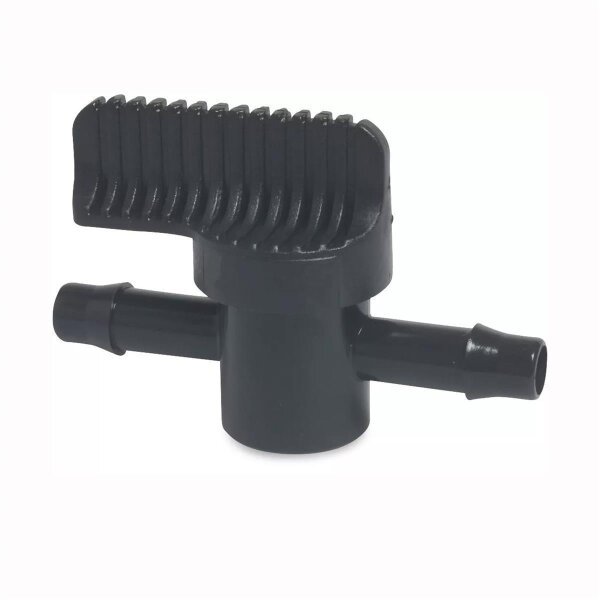 Absperrhahn für Schlauchverbinder aus Kunststoff schwarz 13mm