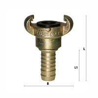 Klauenkupplung DIN 3489  drehbar mit Schlauchanschluss 13 mm