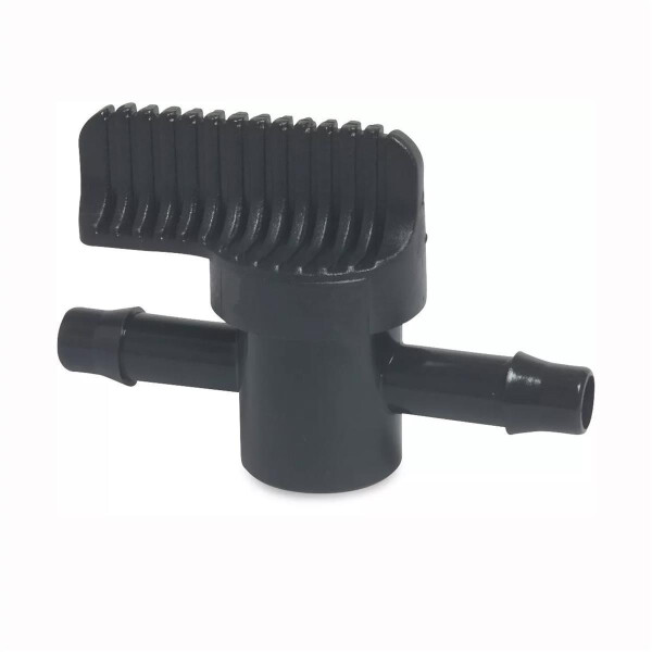 Absperrhahn für Schlauchverbinder aus Kunststoff schwarz 16mm