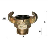 Klauenkupplung DIN 3489  mit Au&szlig;engewinde 1&quot;