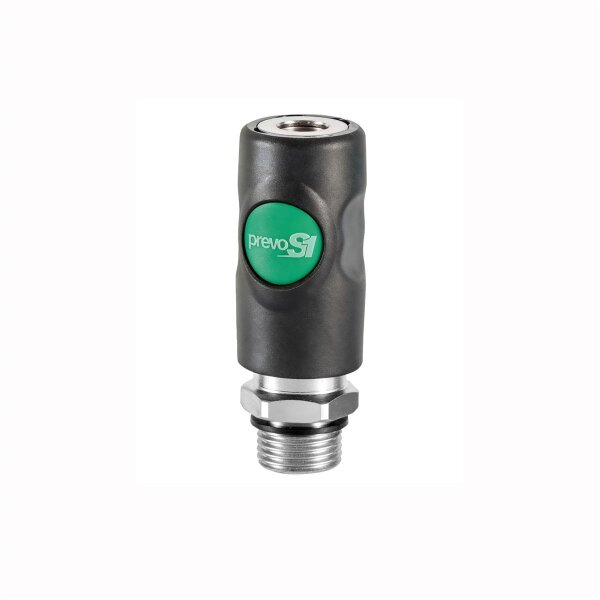 Prevost Einhand Sicherheitskupplung PREVOS1 mit Druckknopf NW 7,4 Außengewinde 1/4"