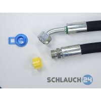 Hydraulikschlauch 2SN DN 10  - NW10 - 12L - DKOL - DKOL45 - DKOL90 - CEL innen gereinigt und verschlossen. L&auml;ngen von 200mm bis 1.900mm  650 mm CEL - DKOL45