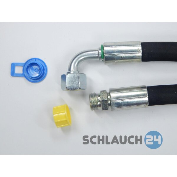 Hydraulikschlauch 2SN DN 10  - NW10 - 12L - DKOL - DKOL45 - DKOL90 - CEL innen gereinigt und verschlossen. Längen von 200mm bis 1.900mm  200 mm CEL - DKOL90