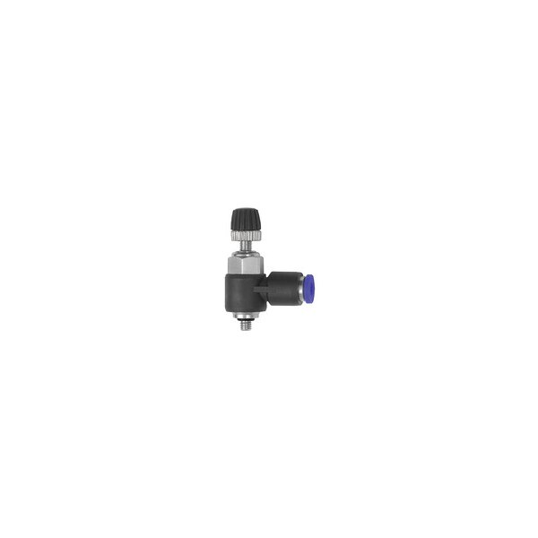 Drosselrückschlagventil mit Abluftdrosselung Blaue Serie Mini  M5 6 mm