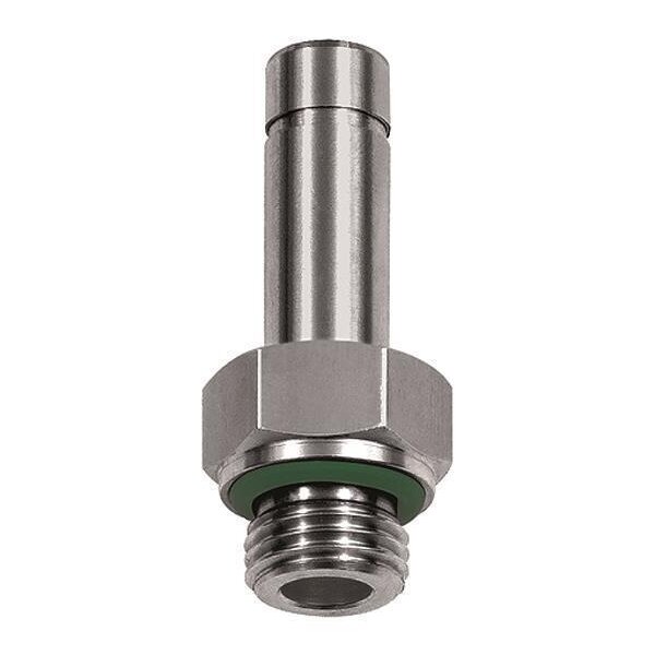 Gewinde Stecknippel Edelstahl 1.4404 Außengewinde zylindrisch mit O-Ring (FPM) M5 4 mm
