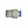 Gerade Steckverschraubung Blaue Serie Mini - Außengewinde mit Gewindebeschichtung und Außensechskant 4 bis 6mm