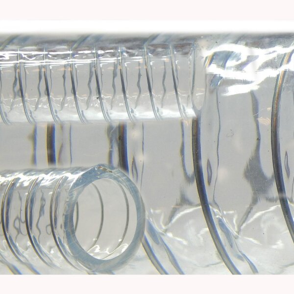 Saugschlauch Spiralschlauch Stahlspirale Abwasserschlauch transparent (Meterware) 12mm